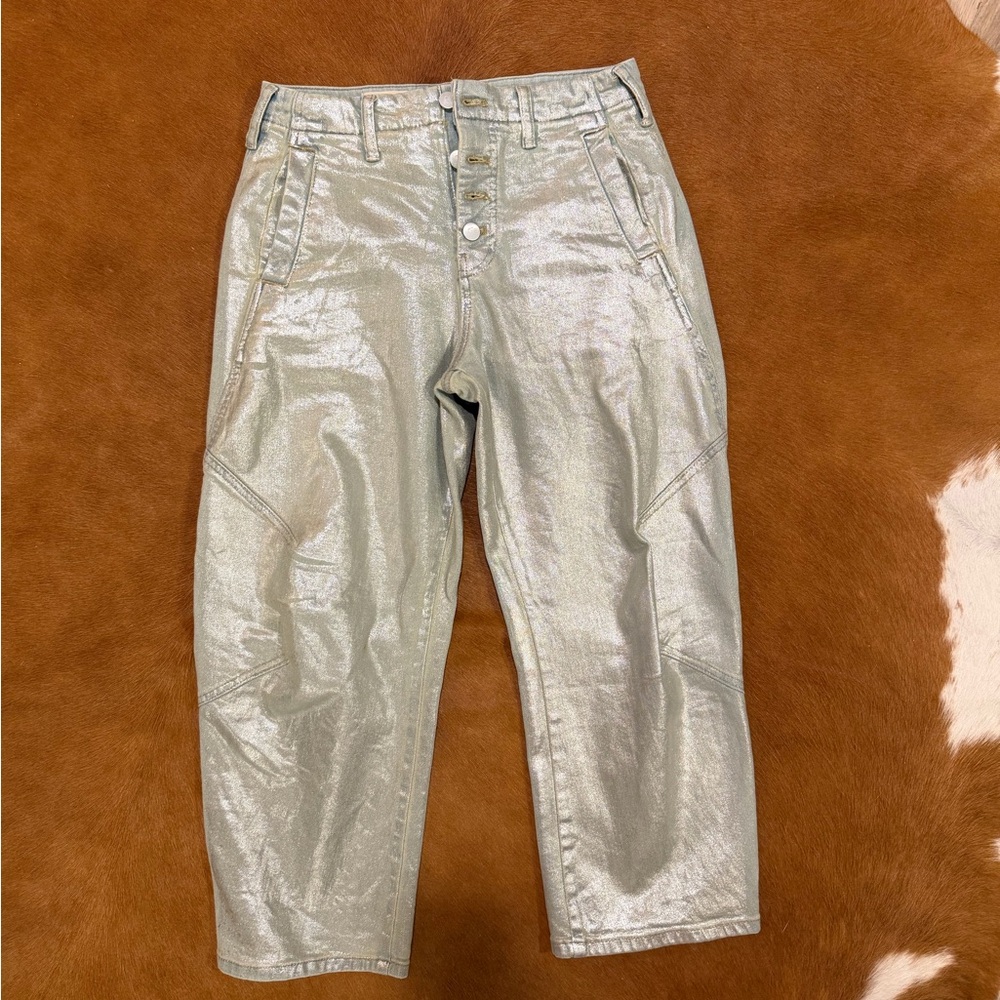 Pilcro Shimmering Silver Jeans